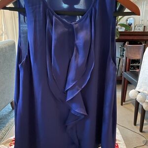 SOLD - Elegant Blue Sleeveless Blouse